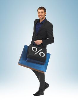 man with shopping bags