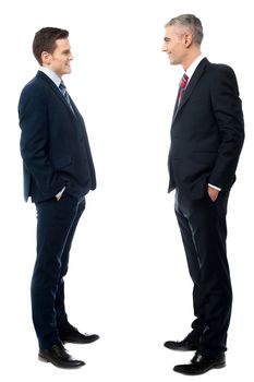 Full length portrait of two businessmen