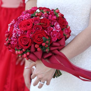 Wedding bouquet in hands