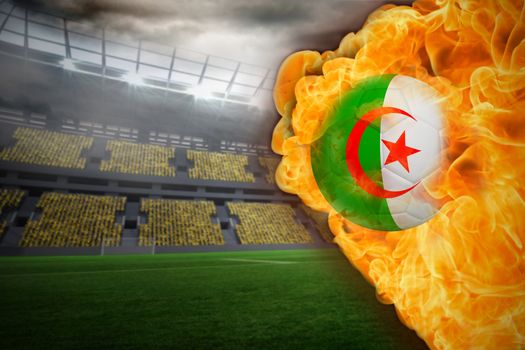 Fire surrounding algeria flag football