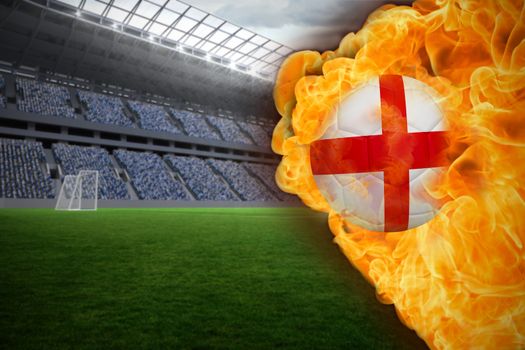 Fire surrounding england flag football