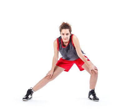 Basketball woman exercising
