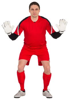 Fit goal keeper looking at camera