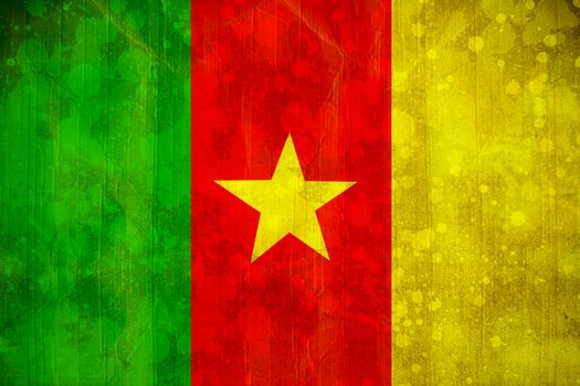 Cameroon flag in grunge effect