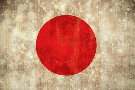 Japan flag in grunge effect
