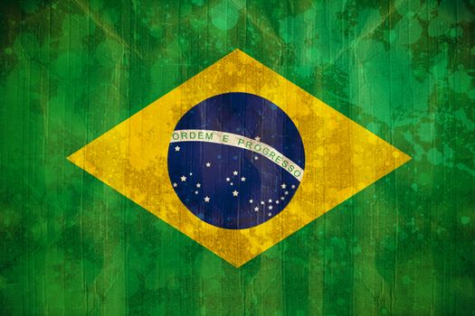 Brazil flag in grunge effect