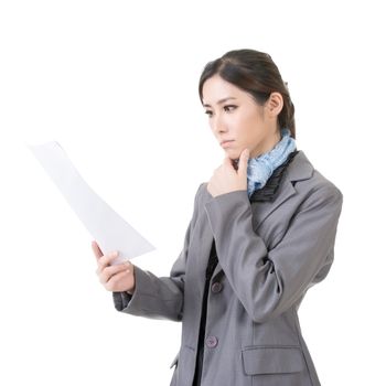 business woman holding file document paper