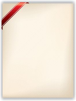 Striped note with striped red ribbon