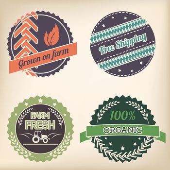 Retro organic badge set