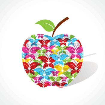 Colorful butterfly make a apple stock vector