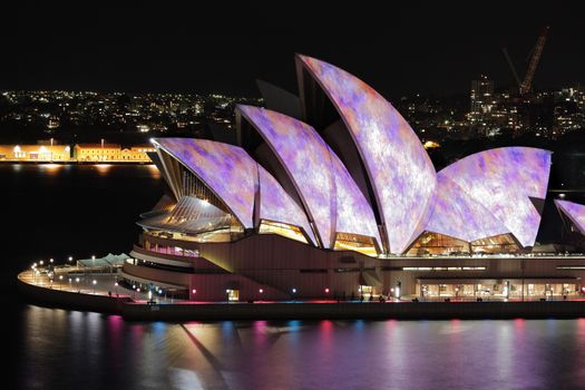 Iconic Sydney Opera House during Vivid festival