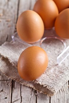 fresh brown eggs 