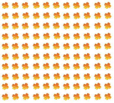 The pattern of the many orange colors for the background
