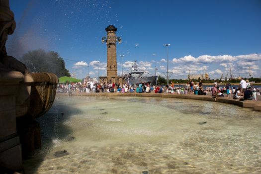 Fountain in Szczecin harbour