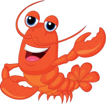 Cute lobster cartoon presenting