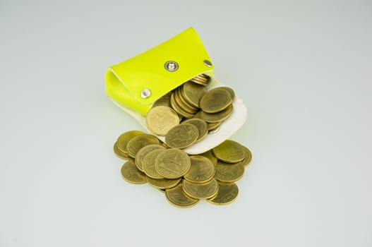 Light green pocket has gold coin gush