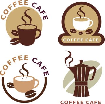 set of icon on coffee element