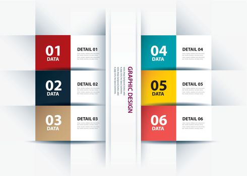 business step paper lines and numbers design template