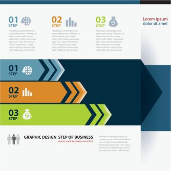business step paper lines and numbers design template.