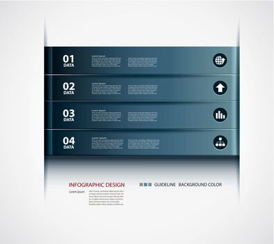 business step paper lines and numbers design template.
