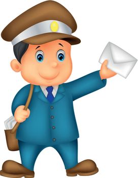 Mail carrier with bag and letter