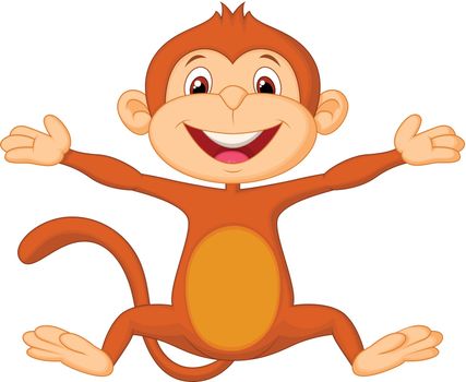 Happy monkey cartoon