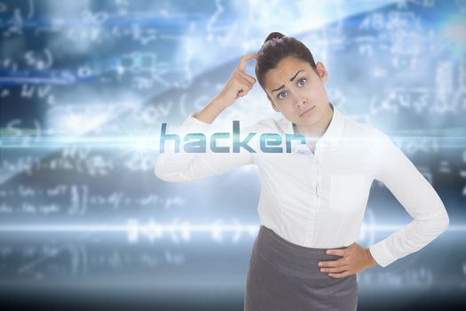 Hacker against math equation background