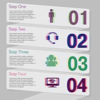 Design number banners template graphic or website layout