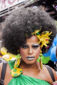 Transgender during gay pride dressed brazilian style