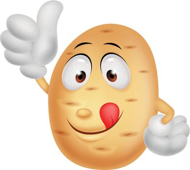 Potato cartoon thumb up
