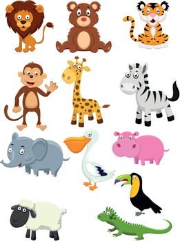 Wild animal cartoon collection set