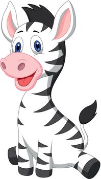 Cute baby zebra cartoon