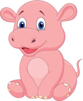 Cute baby hippo cartoon