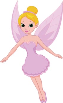 Illustration of a beautiful pink fairy