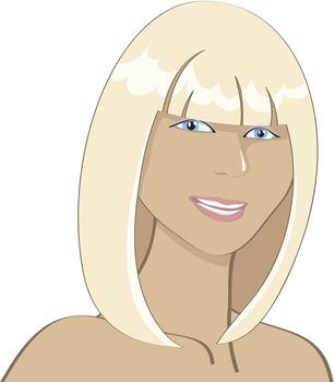 portrait of a smiling sunburnt blonde girl
