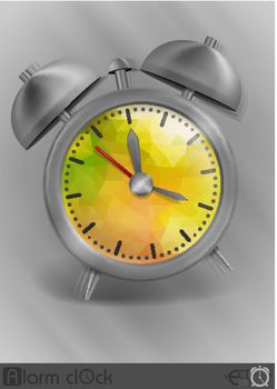 Metal Classic Style Alarm Clock. Vector Illustration. Eps 10.