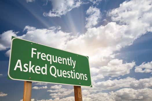 Frequently Asked Questions Green Road Sign