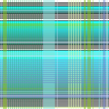 Plaid turquoise, green and blue, seamless tileable digital graphic
