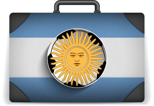 Argentina Travel Luggage with Flag for Vacation