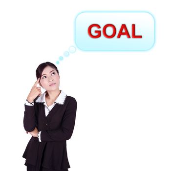 Business woman thinking about goal 