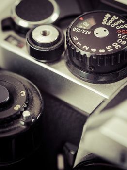 Vintage camera shutter speed knob