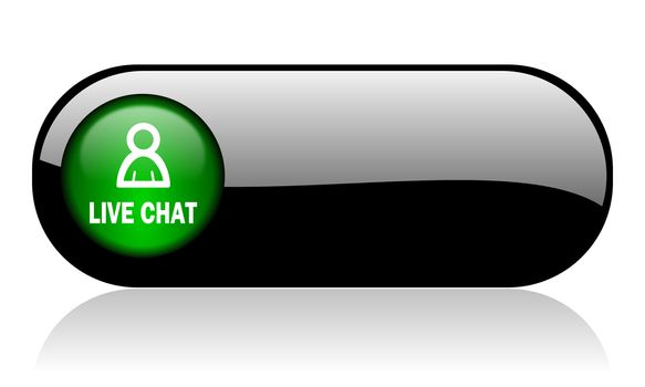 live chat black glossy banner