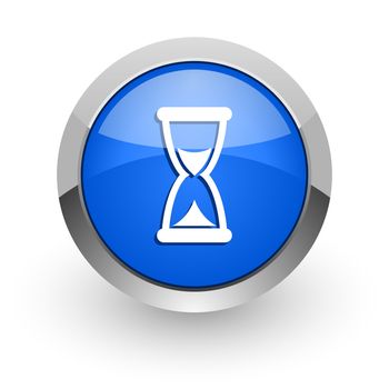time blue glossy web icon