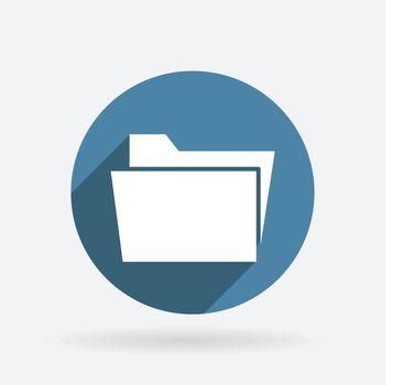 folder for documents. Circle blue icon