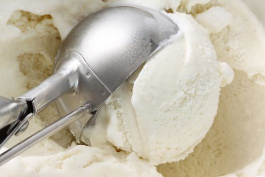 Scoop of vanilla bean ice cream