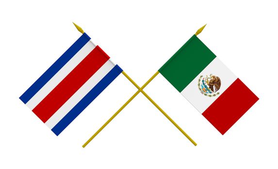 Flags, Mexico and Costa Rica