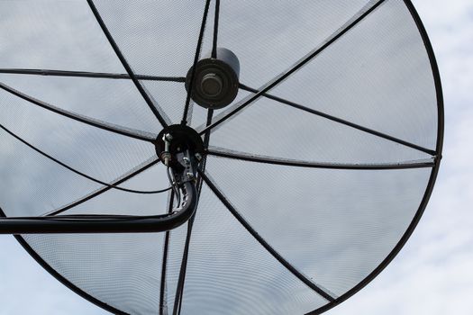 close- up of a TV and Internet Satellite dish