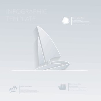 sailing boat, Theme holidays. Template infographic or website layout.