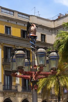 Lamp Post of Antoni Gaudi - Barcelona Spain