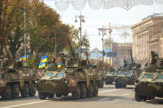 Modern Ukrainian armored troop-carriers Bucephalus in Kyiv